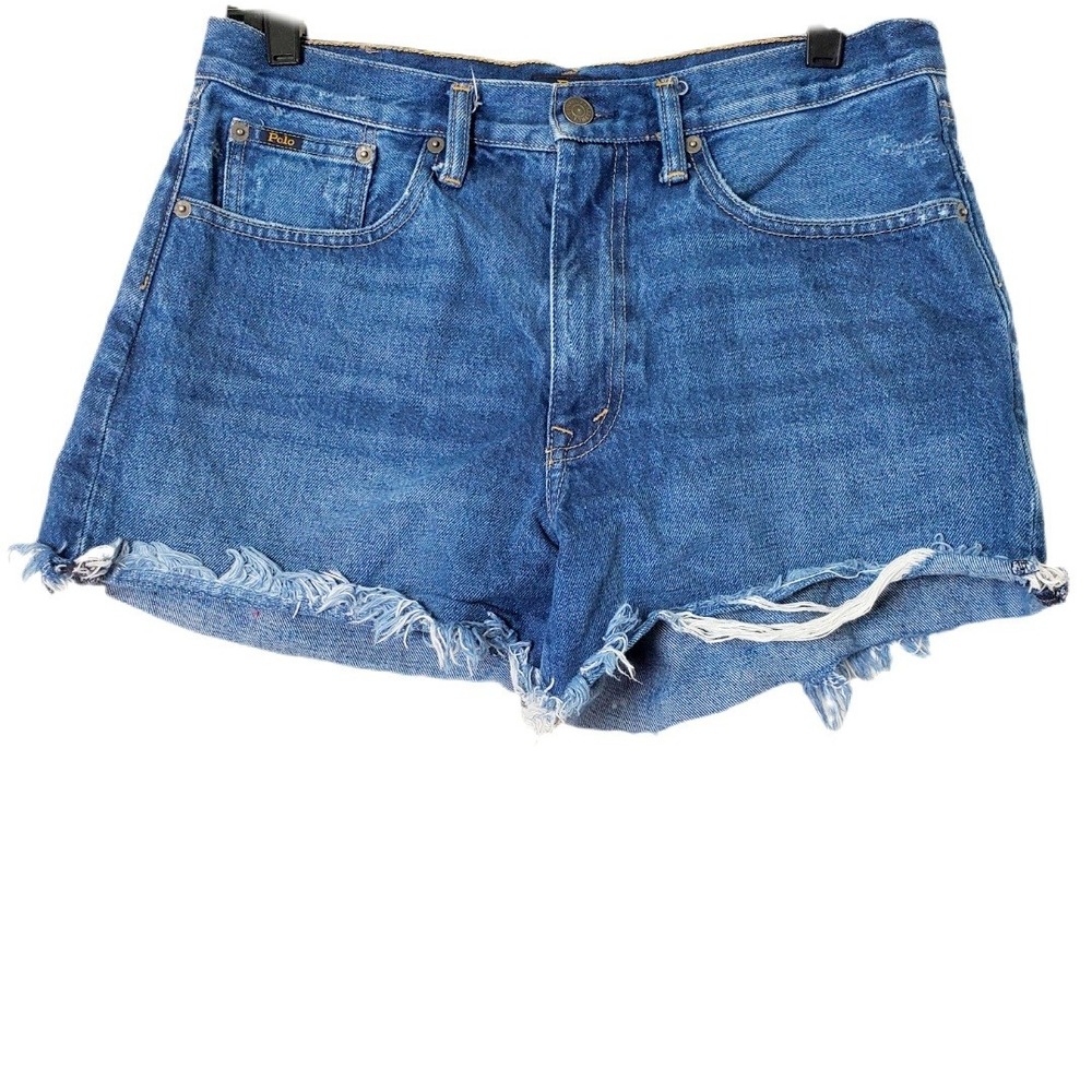 Polo Ralph Lauren Sophia‎ Cut Off Denim Shorts Medium Wash Blue Womens Size 28